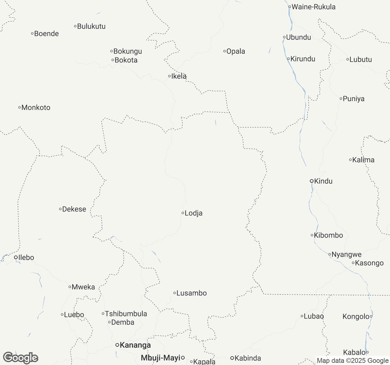 Map of Democratic Republic of the Congo
